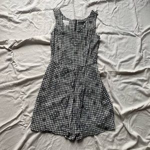 vintage gingham skort romper jumpsuit